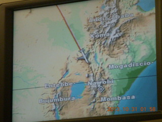 3 8ex. flight to Nairobi display