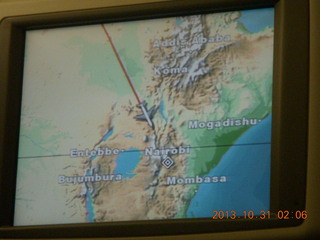 4 8ex. flight to Nairobi display