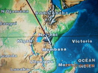 flight to Nairobi display