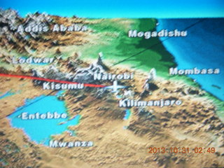 13 8ex. flight to Nairobi display