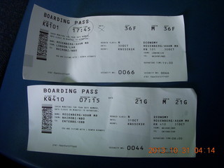 15 8ex. flights to Entebbe boarding passes
