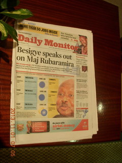 11 8f1. Uganda - Kampala - Sheraton - newspaper