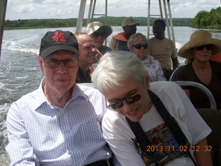 189 8f2. Uganda - Murcheson Falls National Park boat ride - Brian and Hazel