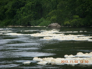 203 8f2. Uganda - Murcheson Falls National Park boat ride - Mucheson Falls foam