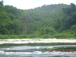 207 8f2. Uganda - Murcheson Falls National Park boat ride - Mucheson Falls foam