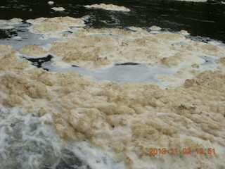 209 8f2. Uganda - Murcheson Falls National Park boat ride - Mucheson Falls foam