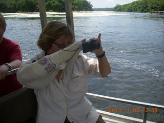 Uganda - Murcheson Falls National Park boat ride - Pamela taking Steve's picture