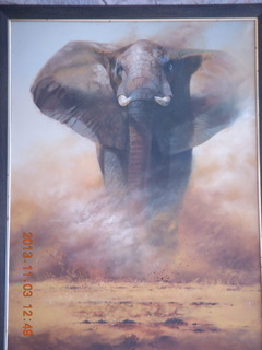 28 8f3. Uganda - Chobe Safari Lodge - elephant painting