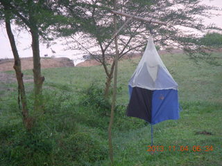 10 8f4. Uganda - Chobe Sarafi Lodge - Nile River - tsetse-fly killer (blue panels)