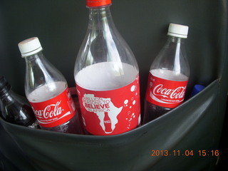 92 8f4. Uganda - drive to chimpanzee park - plastic Coke bottles