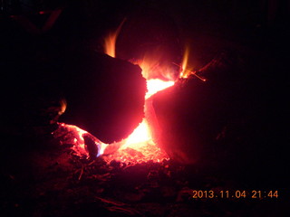 1 8f5. Uganda - farm resort - camp fire from last night