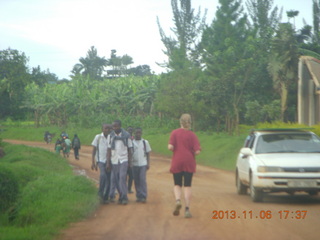 262 8f6. Uganda - drive back from chimpanzee park - another runner