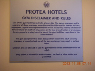 21 8f8. Uganda - Entebbe - Protea Hotel sign (too many lawyers)