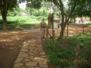 130 8f8. Uganda - Entebbe - Uganda Wildlife Education Center (UWEC) - Adam and sign