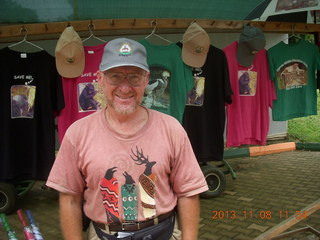 179 8f8. Uganda - Entebbe - Uganda Wildlife Education Center (UWEC) - Adam wearing cap + t-shirts