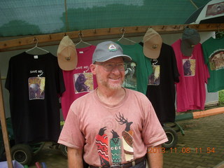 180 8f8. Uganda - Entebbe - Uganda Wildlife Education Center (UWEC) - Adam wearing cap + t-shirts