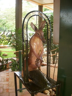 182 8f8. Uganda - Entebbe - Uganda Wildlife Education Center (UWEC) - kangaroo sculpture