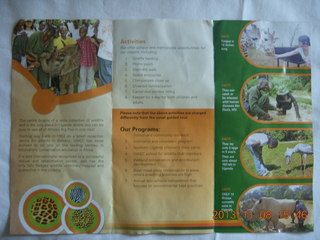 194 8f8. Uganda - Entebbe - Uganda Wildlife Education Center (UWEC) brochure