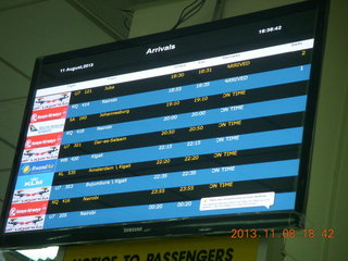 209 8f8. Uganda - Entebbe Airport - flights screen