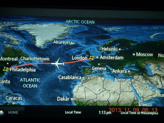 4 8f9. London to Philadelphia flight map