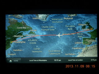 London to Philadelphia flight map