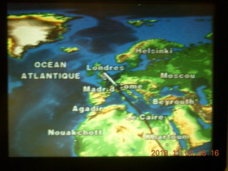 10 8f9. Nairobi to London flight map