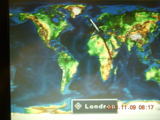 11 8f9. Nairobi to London flight map