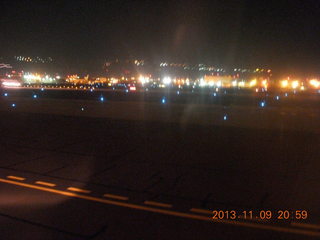 29 8f9. taxiway lights at Phoenix - 20 minute wait for gate after 39 hours of travel