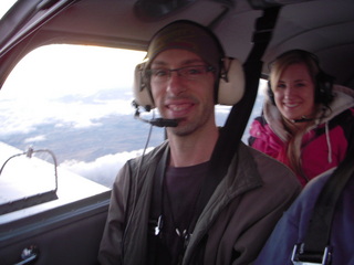 Div, Swati, and Adam flying in N8377W