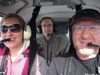 452 8g8. Hannah and Nova and Adam flying in N8377W