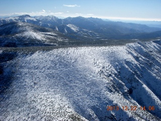 aerial - snow on the mountains near Payson