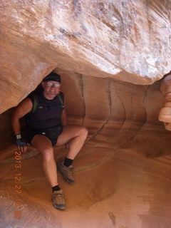 108 8gt. Zion National Park - Angels Landing hike - Adam in rock