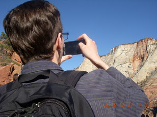 143 8gt. Zion National Park - Angels Landing hike - Brian taking a picture