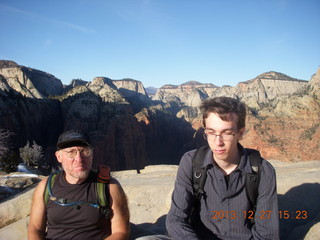 211 8gt. Zion National Park - Angels Landing hike - Adam and Brian at the top