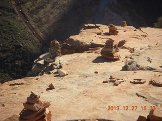 Zion National Park - Angels Landing hike - cairns at the top