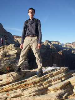 Zion National Park - Angels Landing hike - Adam at the top