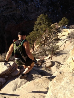 263 8gt. Zion National Park - Angels Landing hike - descending - Adam