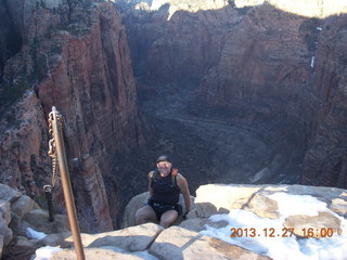 270 8gt. Zion National Park - Angels Landing hike - descending - Adam sitting