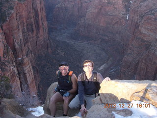 273 8gt. Zion National Park - Angels Landing hike - descending - Adam and Brian