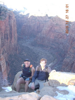 Zion National Park - Angels Landing hike - descending - Adam and Brian