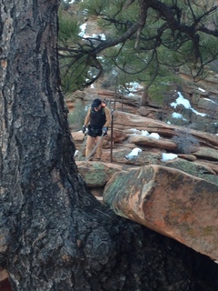 284 8gt. Zion National Park - Angels Landing hike - descending - Adam