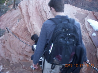 Zion National Park - Angels Landing hike - descending - Brian