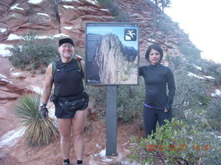 291 8gt. Zion National Park - Angels Landing hike - descending - Adam and Somaya