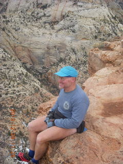 61 8gu. Zion National Park - Cable Mountain hike end view - Adam