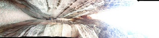 27 8gv. Cave Valley hike - our echo cave opening - vertical panorama