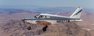 N8377W in flight over Valley of Fire