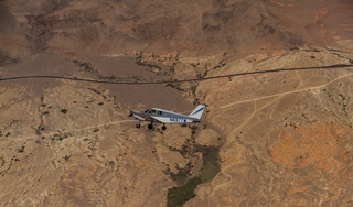 1323 8hn. N8377W in flight over Valley of Fire