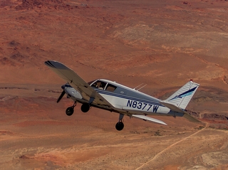 N8377W in flight over Valley of Fire