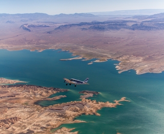 N8377W in flight over Valley of Fire