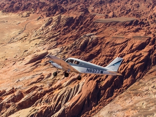 N8377W in flight over Valley of Fire